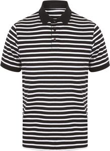 Front Row FR230 - Striped jersey polo shirt Marine / Wit