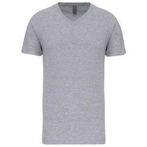 Kariban K3028IC - Heren-t-shirt BIO150IC V-hals Oxford grijs