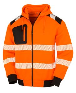 Result R503X - Gerecyclede veiligheidssweater met capuchon Fluorescerend oranje