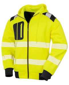 Result R503X - Gerecyclede veiligheidssweater met capuchon Fluorescerend geel