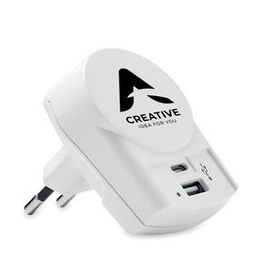 Skross MO6883 - EURO USB CHARGER A/C Skross Euro USB Lader (AC) Wit
