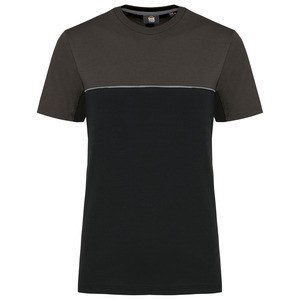 WK. Designed To Work WK304 - Ecologisch en tweekleurig uniseks T-shirt met korte mouwen Zwart / donkergrijs
