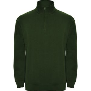Roly SU1109 - ANETO Sweatshirt met halve rits in dezelfde kleur en staande kraag Fles groen