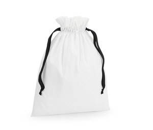 WESTFORD MILL WM121 - COTTON GIFT BAG WITH RIBBON DRAWSTRING Zacht wit / Zwart