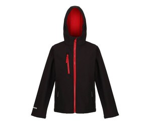 REGATTA RGA735 - Kids' Softshell jacket Zwart / Klassiek Rood