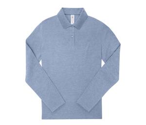 B&C BCW464 - Ladies' long sleeve 210 poloshirt Heide Blauw