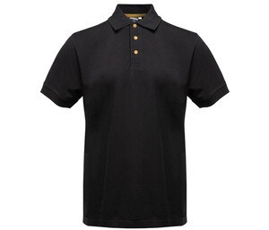 BLACK&MATCH BM100 - Contrasting button poloshirt Zwart / Goud