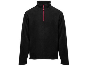 BLACK&MATCH BM505 - 1/4 zip fleece jacket Zwart/Rood