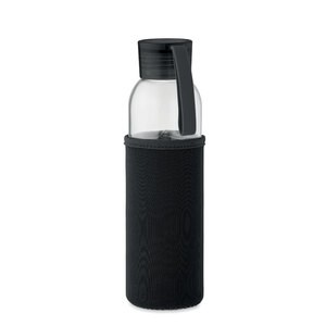 GiftRetail MO2089 - EBOR Gerecyclede glazen fles 500 ml Zwart