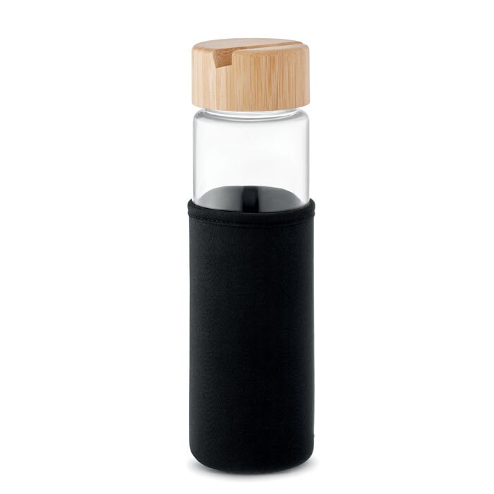 GiftRetail MO2106 - TINAROO Glazen fles bamboe dop 600ml