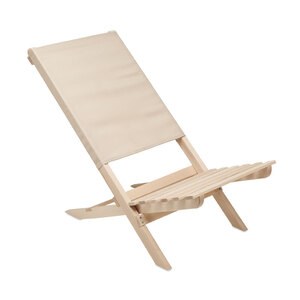 GiftRetail MO6996 - MARINERO Opvouwbare houten strandstoel Beige