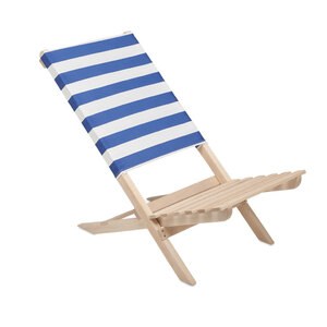 GiftRetail MO6996 - MARINERO Opvouwbare houten strandstoel Wit/Blauw