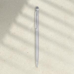 EgotierPro 32547 - Aluminium Pen met Touch Pointer in Kleuren MANCHESTER Wit