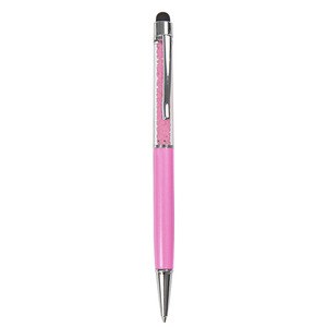 EgotierPro 33584 - Aluminium Pen met Diamanten en Touchscreen Pointer DIAMONDS Fuchsia