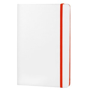 EgotierPro 37088 - Notitieboek met Wit PU en Kleurrijke Elastiek COLORE Rood