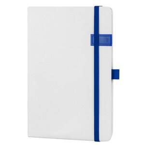 EgotierPro 38509 - A5 Notitieboek met PU Cover, Elastiek & USB 16GB STOCKER Blauw