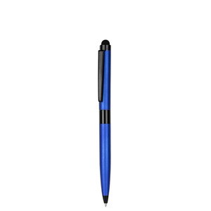 EgotierPro 38513 - Zwarte Metalen Balpen met Mobiele Pointer FRAC Blauw