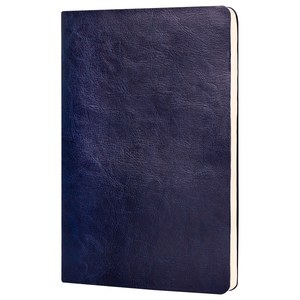 EgotierPro 39510 - Notebook met Flexibele PU Kaft - 96 Crèmekleurige Gelijnde Bladen CORPORATE Blauw