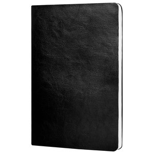 EgotierPro 39510 - Notebook met Flexibele PU Kaft - 96 Crèmekleurige Gelijnde Bladen CORPORATE Zwart