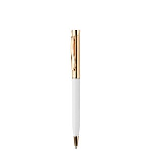EgotierPro 39557 - Aluminium Pen met Gekleurde Metallic Onderdelen RICH Wit