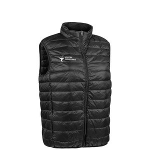 EgotierPro 39564 - Polyester Vest met Veren Vulling & Opvouwbaar CERLER Zwart