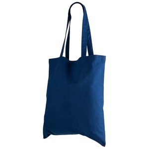 EgotierPro 52043 - Biologisch Katoenen Tas met Lange Handvatten COLORS Blauw