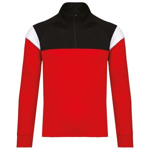 PROACT PA388 - Trainingssweater 1/4 rits kind Sportief Rood / Zwart