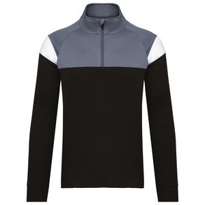 PROACT PA387 - Trainingssweater 1/4 rits uniseks Zwart / Sportgrijs