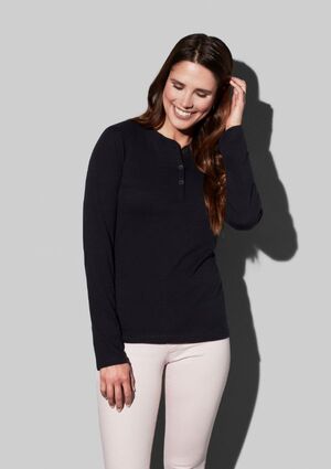 Stedman STE9580 - T-shirt met lange mouwen en knopen voor vrouwen