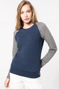 Kariban K492 - Tweekleurige damessweater BIO ronde hals raglanmouwen