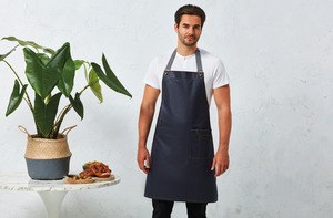 Premier PR134 - District - Waxed look denim bib apron