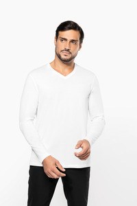 Kariban Premium PK306 - Supima® heren-T-shirt V-hals lange mouwen