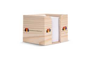 TopPoint LT91911 - Kubushouder hout met recycled papier 650 vellen 10x10x8.5cm