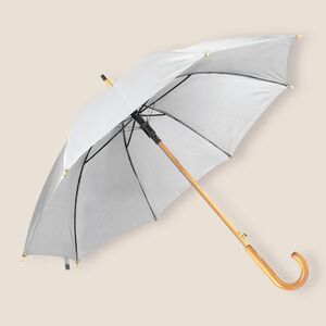 EgotierPro 39529 - Automatische Paraplu 190T Polyester, Houten Handvat CLOUDY