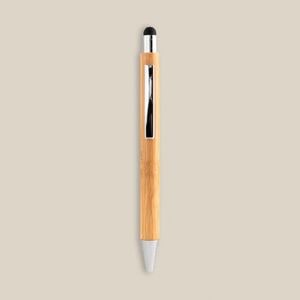 EgotierPro 52068 - Duurzame Bamboe Pen met Stylus & Metalen Clip GAZE