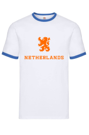 Fruit of the Loom SC245 - Comfortabele Katoenen Ringer T-Shirt voor Heren wit/zwart