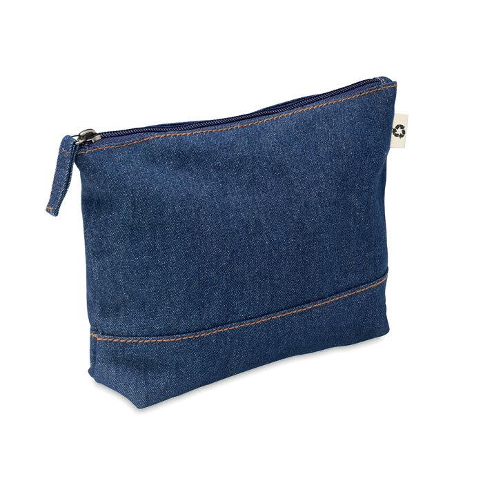 STYLE POUCH Trousse in denim riciclato - GiftRetail MO6421 blauw