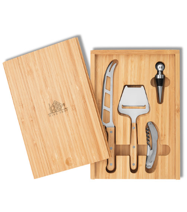 WINE&CHEESE Kaas- en wijnset - GiftRetail MO8416 hout